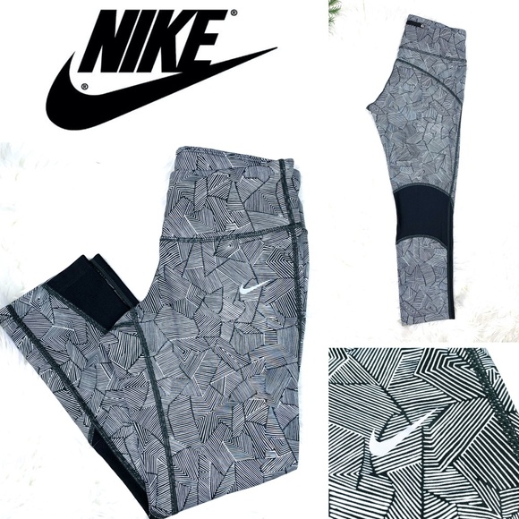 Nike Pants - NWOT |•NIKE•| Green/White Dri-Fit Running Capri